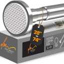 Silver Shower Curtain Rod Spring Tension, Stainless Steel Tension Curtain Rods No Drilling Required, Rust Free Shower Rods for Bathroom, Non-Slip Shower Tension Rod, Adjustable Curtain Rod (28 - 74)