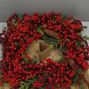 20 Inch Christmas Wreath for Front Door, Artificial Berry with Pinecone, Artificial Red Berry Flower Garlands, Used for Window, Wall, Porch, and Other Indoor and Out Door Home Decorations