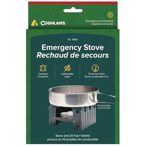 Coghlan's Emergency Stove - Lightweight, Portable Camping Stove for Backpacking, Survival, and Outdoor Cooking - Foldable Design with 24 Fuel Tablets Included (Compact for Travel and Storage)