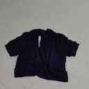 AmélieBoutik Women Short Sleeve Bolero Shrug Open Front Pleated Sides Cropped Cardigan for Dress Casual XS