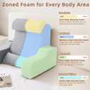 5PCS Reading Pillow for Sitting in Bed Adult, 2 in 1 Foldable Back Wedge Pillow for Sleep, Ergonomic Back Support Pillow with Arms for Watching TV, Gaming, Working, Recovery, 19 White/Grey