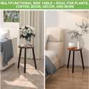 Wood Plant Stands Indoor, 16.7" Tall Plant Stand Outdoor Mid-Century Plant Stool, Single Plant Table Modern Small Round Side/End Table for Living Room, Balcony, Office (Brown)