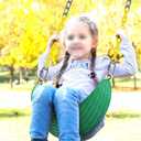 Dolibest Heavy Duty Swing Seats (2 Pack) with 66 Chain and Carabiners, Comfortable and Durable Plastic Coated Swing Set Accessories Replacement for Outdoor Playground, Green