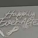 SYLHOME Happily Ever After LED Neon Light Sign Wedding Party Birthday Neon Art Wall Sign Decor USB Bedroom Home Pub Decor Valentine's Day Night Light 5V Warm White 15.75"X9.2"