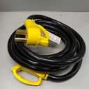 S7 50Ft 50Amp STW Heavy Duty RV Extension Cord with Additional Ring,14-50P Male and SS2-50R Twist-Locking Female,6AWG/3C + 8AWG/1C 125V/250V for RV Trailer, Camper, Motorhome