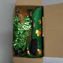 Haysandy 5 Pcs St. Patrick's Day Leprechaun Costume Suit Set Hat Fake Beard Bow Tie Clover Glasses Shamrock Necklace