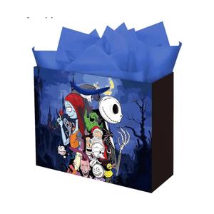 Zaprosze 4Pack Before Christmas Birthday Gift Bag with Tissue Paper and Greeting Card Wrapping Paper Bags Large Themed Birthday Party Favor Bags for Girls Bday Baby Shower Party Supplies Decoration