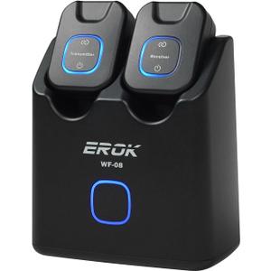 EROK WF-08 5.8GHz Wireless System for Guitar, Bass & Electric Instruments  4.6ms Ultra-Low Latency, 48K/24bit, 30M Range, with Rechargeable Charging Case (WF-08)