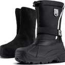 FREE SOLDIER Mens Snow Boots Insulated Waterproof Hiking Winter Shoes Nonslip Outdoor Ankle Cold Weather Boots with Warm Inner (12, Deep Black)