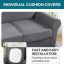 Turquoize 4 Piece Sofa Covers for 3 Cushion Couch Sofa Slipcover Soft Couch Cover for Dogs-Washable Sofa Furniture Covers with 3 Individual Cushion Covers, Jacquard Fabric (3 Cushion Sofa, Gray)