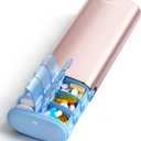 Vaydeer 7 Day Weekly Pill Organizer 2 Times a Day, Metal Am Pm Travel Pill Case, Large Capacity Twice Daily Cute Pill Box for Supplements, Pills, Vitamins and Medication (Rose Gold)