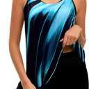Arolina Tankini Swimsuits for Women Tummy Control Two Piece Bathing Suits Flowy Swim Tops with Boy Shorts (Black, L)