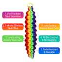 Rainbow Hair Extensions Tie in Curly Ponytail Extension Wavy Colorful Crazy Hair Pride Day Accessories for Fun DIY Festival Wacky Rave Colored Braids 18 inch 2 Packs
