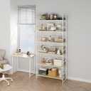 BHG Vintage Multifunctional Folding Bookshelf, No-Assembly Plant Stand Storage Rack Shelves for Home Office