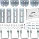 4Pcs 8" Swivel Bunk Bracket Kit - Fits 3"x3",2"x3",1.5"x3" Boat Trailer Crossmembers - Includes Adjustable Brackets & Square U-Bolts, Nylon Nuts, Washers