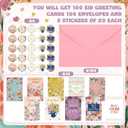 Yeaqee 100 Pack Mothers Day Cards Bulk Thanks Gift for Mom Greeting Cards with Envelopes and Stickers Flower Style for Mom Stepmother Mother Florist Birthday Gift Supplies