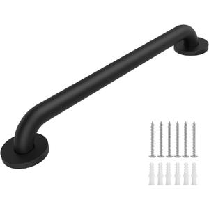Safety Shower Grab Bars for Seniors, Stainless Steel Anti Slip Shower Handle, ADA Compliant Hand Rails, Holds up to 500 LBS Grab Bars for Elderly for Wall (Black, 18 Inches)