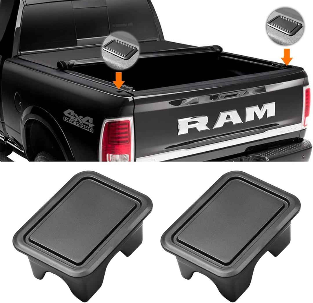 Moonlinks Ram 1500 Stake Pocket Covers, Rear Truck Bed Rail Stake Pocket Cover Compatible with Dodge Ram 2019-2024 2025 2026(Set of 2)
