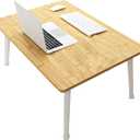 Foldable Laptop Desk for Bed, Bed Laptop Table, Foldable Portable Lap Bed Tray, 23.6 Inch Floor Table for Drawing, Reading and Writing, Bamboo