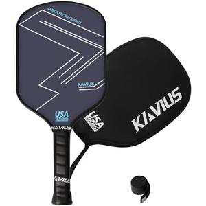 KAVIUS Carbon Pickleball Paddle 16mm Pickleball Paddle PP Honeycomb Core with Upgraded T700 Carbon Fiber for Spin Professional Pickleball Paddles USAPA Approved with Long Handle