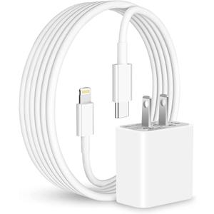 Charger Fast Charging - [Apple MFi Certified] 20W USB C Charger Block with 6FT Type C to Lightning Cable PD Adapter Wall Plug Cord Compatible with iPhone 14 13 12 11 Pro Max Mini