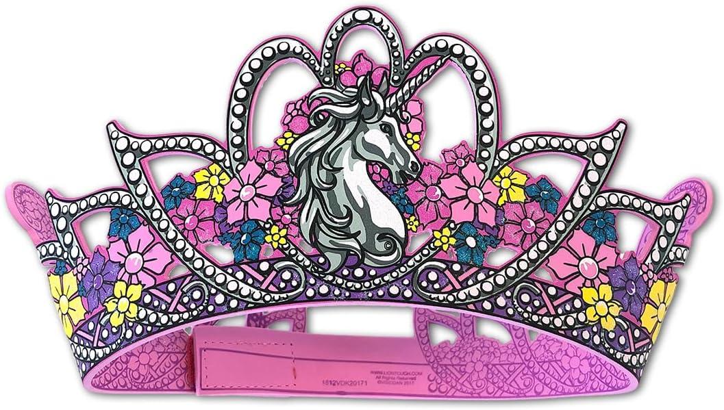 Liontouch - Unicorn Princess Crown for Girls - 3-6 Years | Pink Pretend Play Foam Toy in Medieval Style for Toddlers with Flower Decoration | Dress Up & Royal Costumes for Kids  Size Adjustable