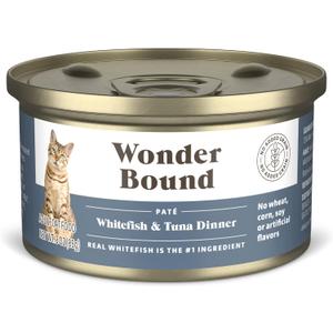 Amazon Brand - Wonder Bound Wet Cat Food, Pate, No Added Grain, (Whitefish & Tuna), 3 ounce (Pack of 24)