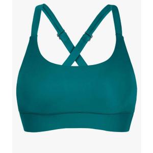 Women’s Supportive Scoop Neck Sporty Swimsuit Cross Spaghetti Strap Bathing Suit Bikini Top,Small , Teal