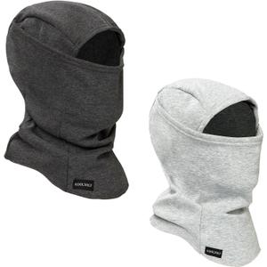 Ski Mask Balaclava Cold Weather Warm and Fleece Face Mask Neck Warmer Full Face Mask for Men&Women (One Size, Gray*dark Grey)