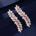 WHAVEL Rhinestone Hair Barrettes, Crystal Leaf French Bridal Hair Clips and Pins for Wedding, Vintage Hair Accessories for Bride and Bridesmaid (Gold)