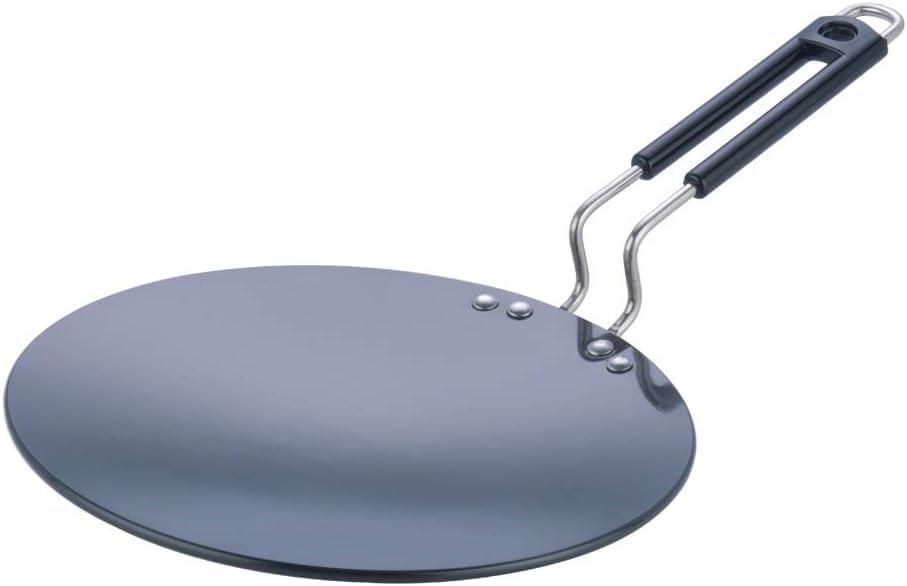Iron tawa for Roti,Chapati,Dosa Loha Tawa with Premium Handle, 100% Toxin-Free, Long Lasting, Black 10Inch