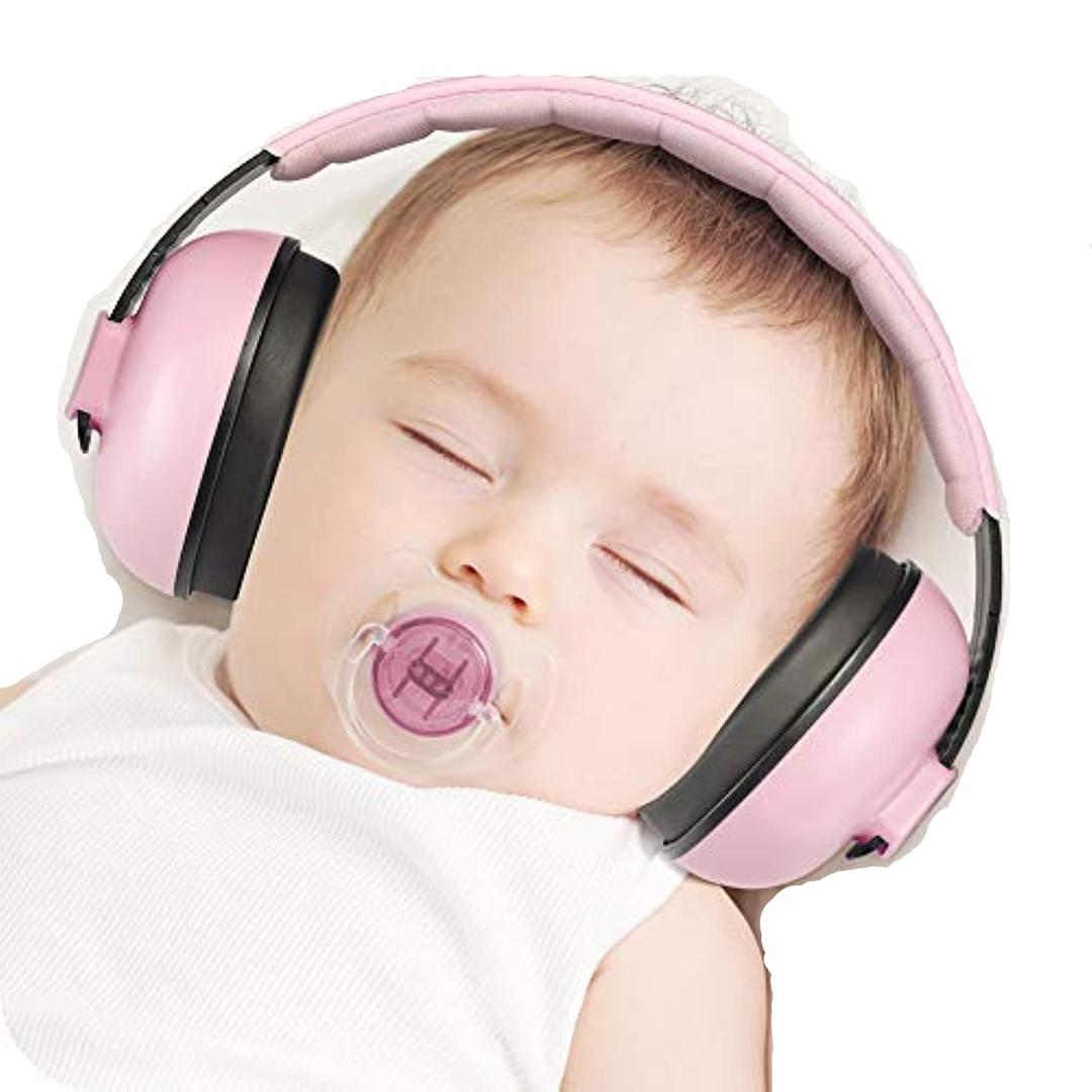 Mumba Baby Ear Protection Noise Cancelling Headphones for Babies and Toddlers Baby Earmuffs - Ages 3-24+ Months (Pink)
