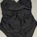 SUUKSESS Women Sexy Wrap Push Up One Piece Swimsuit Tummy Control Bathing Suit (Medium, 89 Black)