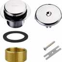 Chrome Bathtub Drain Tip-Toe Single Hole,Welsan Tub Drain Trim Set Conversion Kit Assembly, Coarse Thread Replacement Trim Kit with 1-Hole Overflow Faceplate Includes an Adapter,Chrome Plated