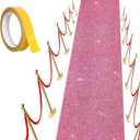Carpet Runner Runway Rug, Glitter Pink Carpet Runner 55 GSM Thickness (2.46 x 17Feet) for Wedding Party Hallway Rug, Christmas Xmas Thanksgiving