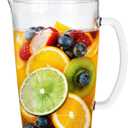 Lily's Home Break-Resistant Plastic Pitcher with Lid, Food Safe and BPA-Free, Sturdy and Ideal for Indoor or Outdoor Use for Lemonade, Beer or Water, Iced Tea, Classic Design (64 oz)