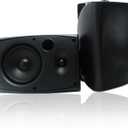 Herdio 6.5 Inches Indoor Outdoor Bluetooth Speakers Waterproof Wired 400 Watts with Powerful Bass,2 Way Wall Mount Speakers All-Weather Durability for Patio Home Deck Porch Backyard(Pair,Black)