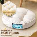 1 MIDDLE ONE Floor Pillow Set of 2, Memory Foam Floor Cushions for Adults, Large Meditation Pillow for Sitting, 22 x 22 Inches (Round | Beige)