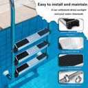 3 Pack 20 Inch Stainless Steel Pool Ladder Steps Replacement Fits for 1.5 Inch Pool Ladder, Non Slip Swimming Pool Ladder Rung with Bolts & Escutcheon & Bumpers for Inground and Above Ground Pools