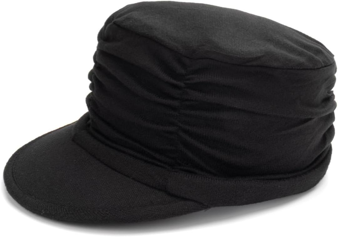 Chemo Headwear Soft Newsboy Cap Baseball Cap for Women (Black)