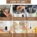 10 in 1 Almond Milk Maker & Nut Milk Maker Machine, 35oz Automatic Soy, Oat, Coconut Milk, Juice & Porridge Maker with 8 Blades, Delay Start, Keep Warm, Boil Water, Self-Cleaning, Cream