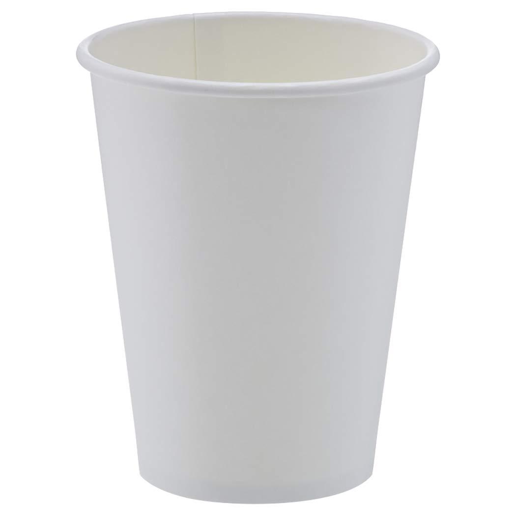 Amazon Basics Disposable Compostable Paper Coffee Cups for Hot & Cold Beverages, Leak-Proof, 12 Ounces, White, 1000 Count