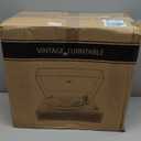 Turntable Record Player with Built-in Speakers, Vinyl Record Player Support Bluetooth Playback Auto Stop 33&45 RPM Speed RCA Line Out AUX in All-in-one Belt-Drive Turntable for Vinyl Records (Brown)