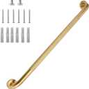 36 Inch Shower Grab Bar 1.25" Dia, Gold Anti Slip Bathroom Grab Bar, 304 Stainless Steel Knurled Handicap Grab Bars, Safety Support Handrail, Assist Bath Shower Handle for Elderly Injury Senior