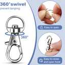 Logosophia 50 PCS Premium Keychain Making Kit - 25 Keychain Clips & 25 Key Rings, Metal Swivel Lobster Claw Clasps, for Jewelry Clasps&Name tag