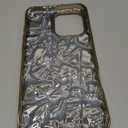 Caseative for iPhone 14 Pro Max Case,Pleated Water Ripple Chrome Wave Pattern Soft Phone Case (Gold)
