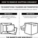 OIAHOMY Laundry Hamper, Rectangle Cotton Laundry Basket with Handles, Large Blanket Basket for Living room, Woven Decorative Storage for Toys,Clothes,Pillows-16x13x22in-Brown variegated