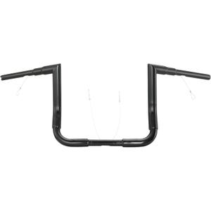 10 Inch Ape Hanger 1.5" Fat Handlebars for Harley 1986-2023 Street Glide, Electra Glide, Ultra Classic, Ultra Limited, Tri-Glide Models, Right Angle Style Bagger Bar for Touring Batwing Fairing, Black