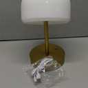 Oneach 9" Cordless Table Lamp, Gold Rechargeable Battery Operated Lamp, 3-Way Stepless Dimming Touch Lamps, Small Glass Bedside Nightstand Light for Bedroom Dining Table Living Room Shelf Decor