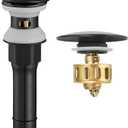 BESy Oil Rubbed Bronze Bathroom Sink Drain, Bathroom Faucet Vanity Sink Pop Up Drain Stopper with Overflow, Built-in Anti-Clogging Strainer, Oil Rubbed Bronze